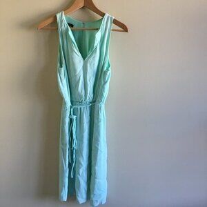 Mango Suit‎ chiffon mint green dress Belted V Neck